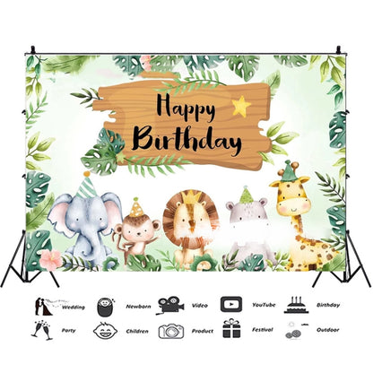 210x150cm Animal Kids Birthday Party Backdrop Cloth Tapestry Decoration Backdrop Banner Cloth -  by buy2fix | Online Shopping UK | buy2fix