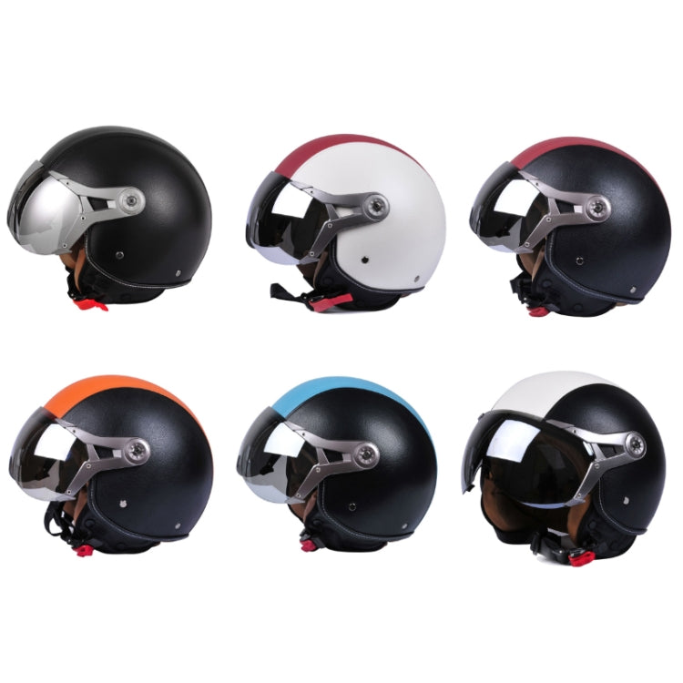 GXT Electric Vehicle Half Cover Four Seasons Retro Helmet, Size: M(Black) - Helmets by GXT | Online Shopping UK | buy2fix