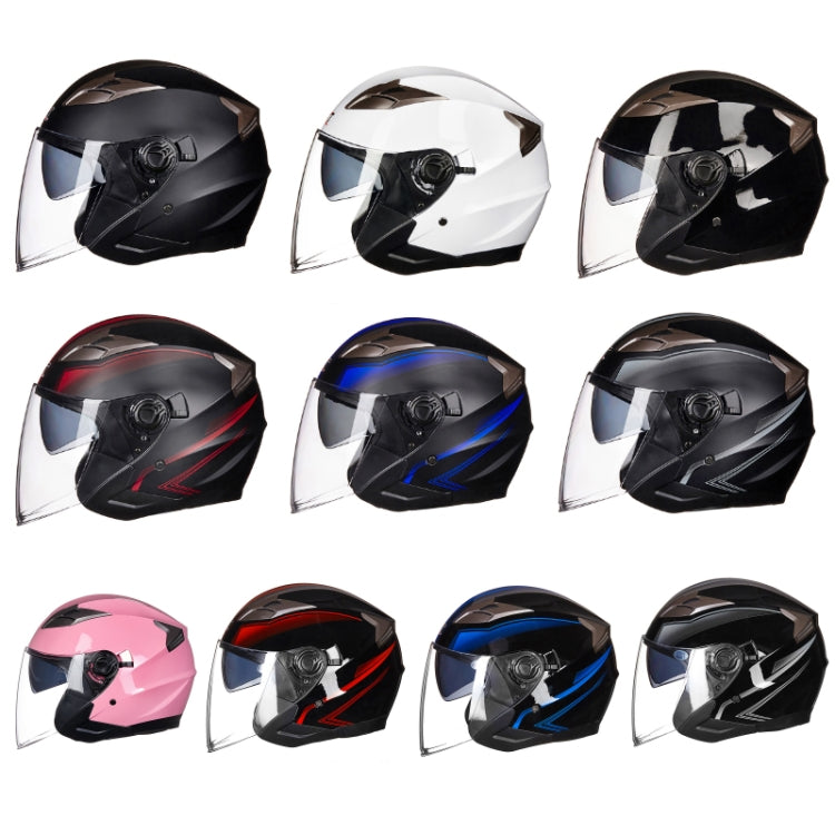 GXT 708 Electric Vehicle Dual Lens Helmet Four Seasons Safety Helmet, Size: L(Bright Black Blue) - Helmets by GXT | Online Shopping UK | buy2fix