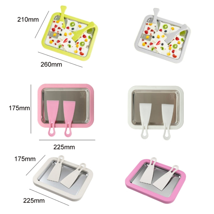 Mini Household Fried Yogurt Machine Children Homemade DIY Fried Ice Tray, Color: Stainless Steel Pink 22.5x17.5cm - Yogurt Machine by buy2fix | Online Shopping UK | buy2fix