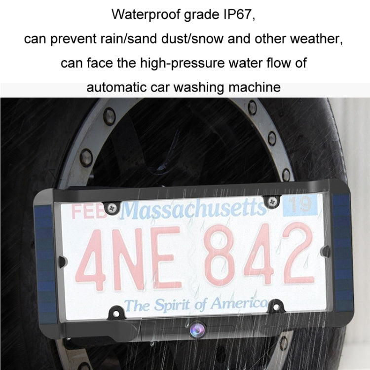 Solar Integrated License Plate Wireless Transmission Camera Reversing Display - Rear View Cameras by buy2fix | Online Shopping UK | buy2fix