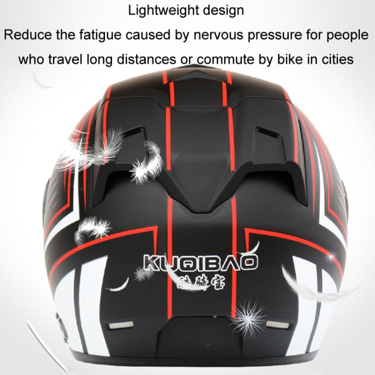 KUQIBAO Motorcycle Smart Bluetooth Sun Protection Double Lens Safety Helmet, Size: L(Bright Black Phantom Fiber+Gray Tail) - Helmets by KUQIBAO | Online Shopping UK | buy2fix