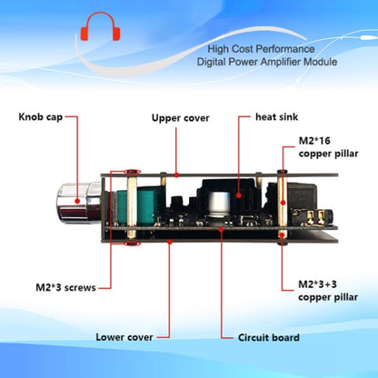 ZK-TB21 TPA3116D2 High & Low Pitch Adjustment 2.1 Channel Bluetooth Full Digital Power Amplifier Module - Breadboard / Amplifier Board by buy2fix | Online Shopping UK | buy2fix