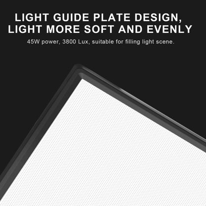 Pixel P50 Dual Color Temperature Flat Panel Fill Light 45W Soft Outdoor Shooting Fill Light for Straight Photography(Lamp+UK Plug Adapter) -  by Pixel | Online Shopping UK | buy2fix