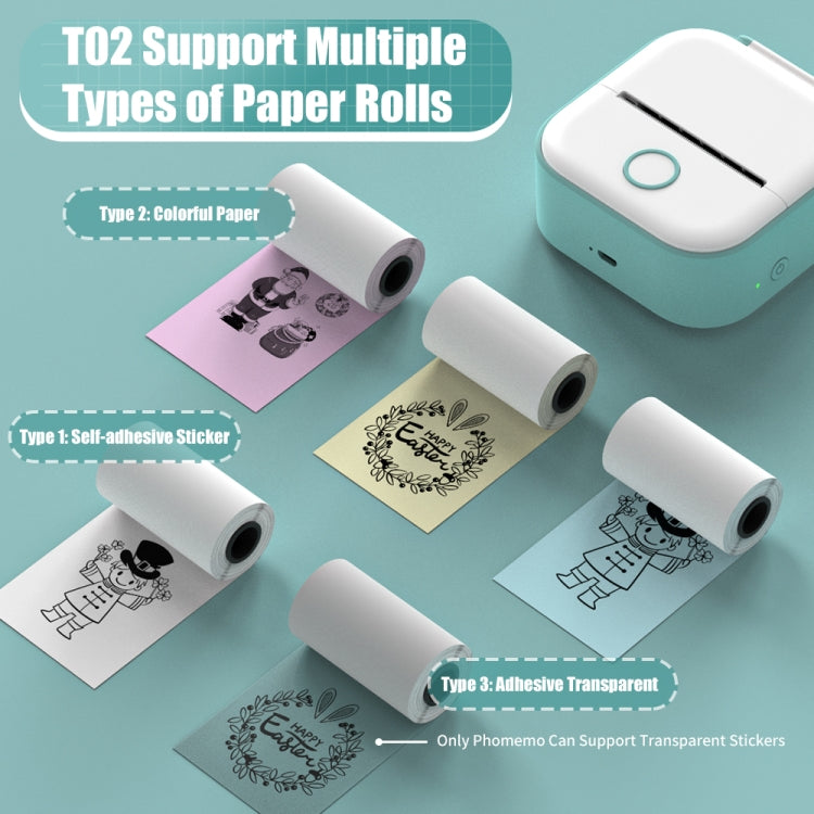 Phomemo T02 Standard Error Mini Pocket Small Portable Bluetooth Phone Photo Label Thermal Printer(White) - Printer by Phomemo | Online Shopping UK | buy2fix
