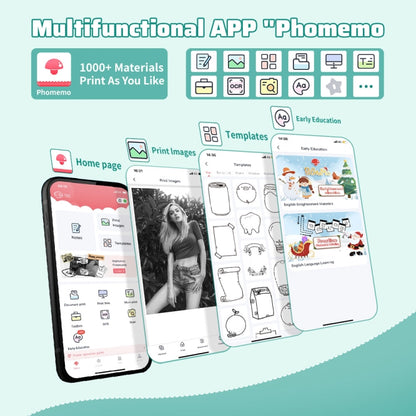Phomemo T02 Standard Error Mini Pocket Small Portable Bluetooth Phone Photo Label Thermal Printer(White) - Printer by Phomemo | Online Shopping UK | buy2fix