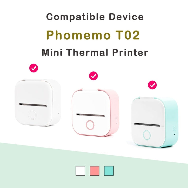 For Phomemo T02 3rolls Bluetooth Printer Thermal Paper Label Paper 50mmx3.5m 20 Years Milk Strawberry Sticker - Printer Accessories by Phomemo | Online Shopping UK | buy2fix