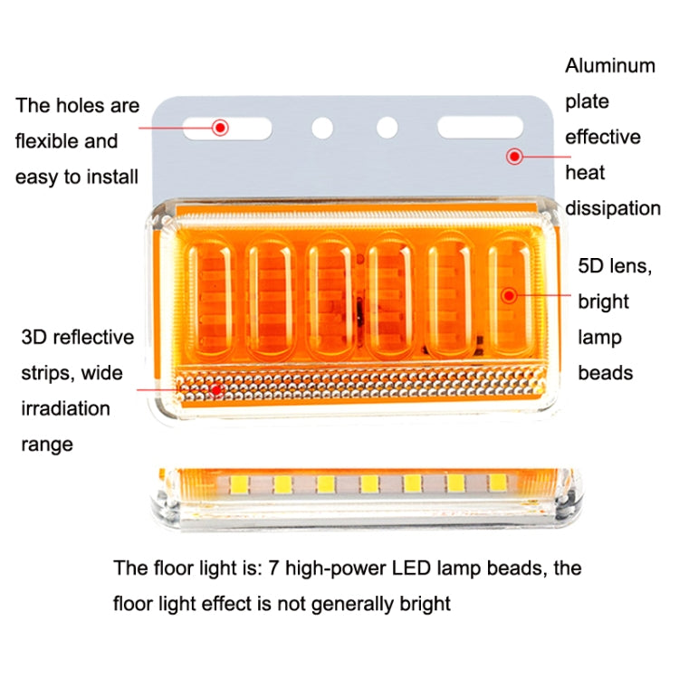 2pcs 24V Truck LED Side Light Car Strong Light Waterproof Super Bright Tire Lamp(Green) - Clearance Lights by buy2fix | Online Shopping UK | buy2fix