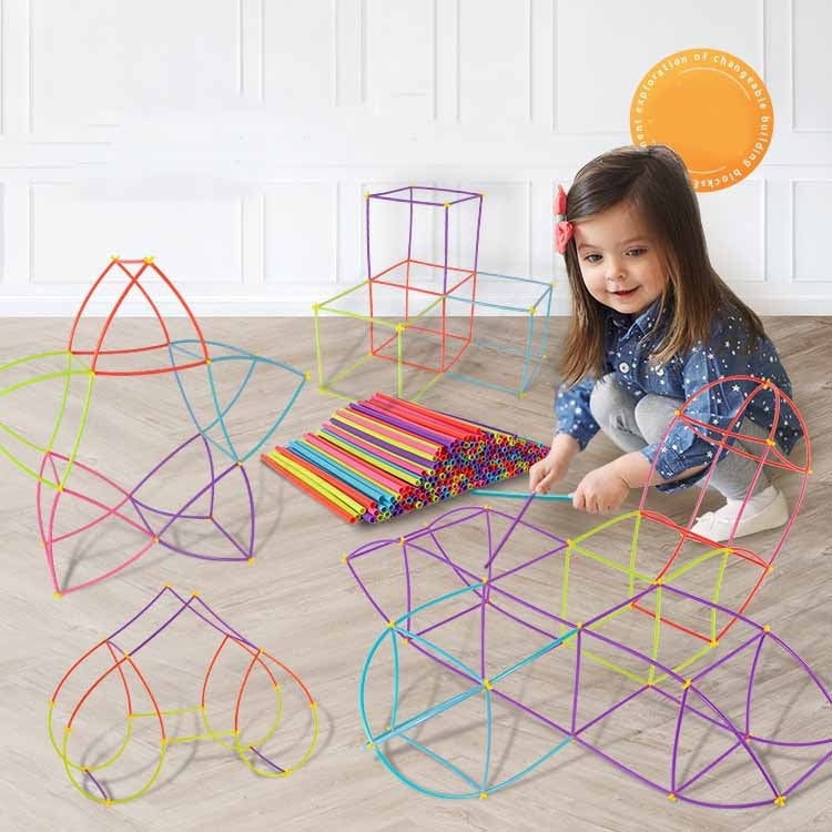 250pcs Pipe+250 Connectors DIY Plastic 4D Straw Building Blocks Joint Funny Development Toys - Building Blocks by buy2fix | Online Shopping UK | buy2fix