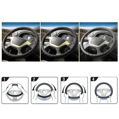 42cm Leather Truck Steering Wheel Cover(Black) - Steering Wheel Accessories by buy2fix | Online Shopping UK | buy2fix