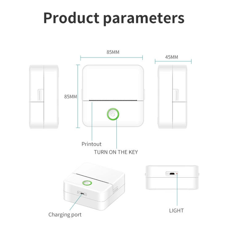 X6 200DPI Student Homework Printer Bluetooth Inkless Pocket Printer White Printing Paper x1 - Printer by buy2fix | Online Shopping UK | buy2fix