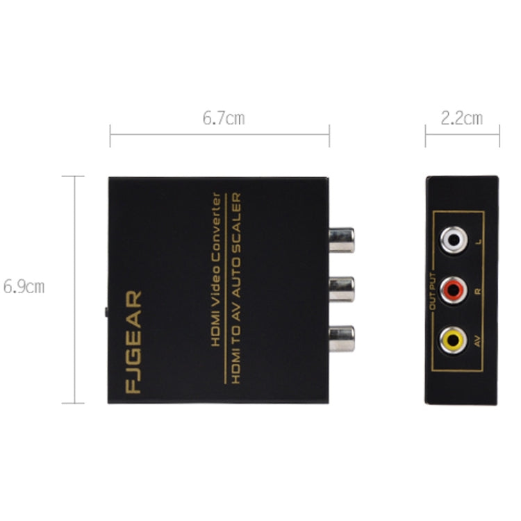 FJGEAR FJ-HA1308 HDMI To AV Converter Support NTSC PAL With Auto Screen Scaling - Converter by FJGEAR | Online Shopping UK | buy2fix