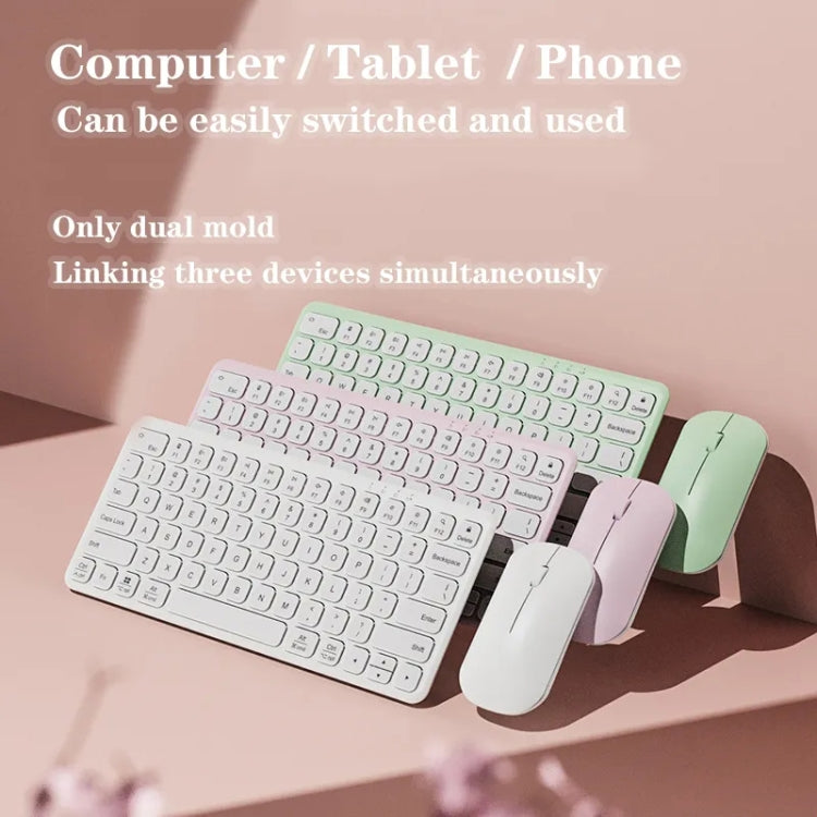 B087 2.4G Portable 78 Keys Dual Mode Wireless Bluetooth Keyboard And Mouse, Style: Keyboard Mouse Set Pink - Wireless Keyboard by buy2fix | Online Shopping UK | buy2fix
