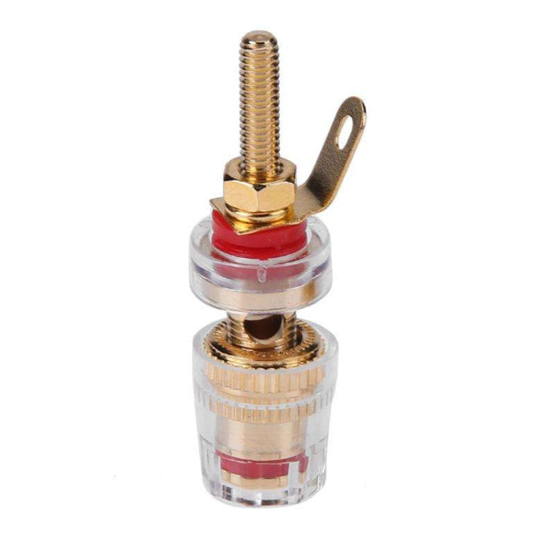 Medium Extended Transparent Terminal Block 4mm Banana Socket Audio Amplifier Junction Post(Red) - Audio Adapter by buy2fix | Online Shopping UK | buy2fix