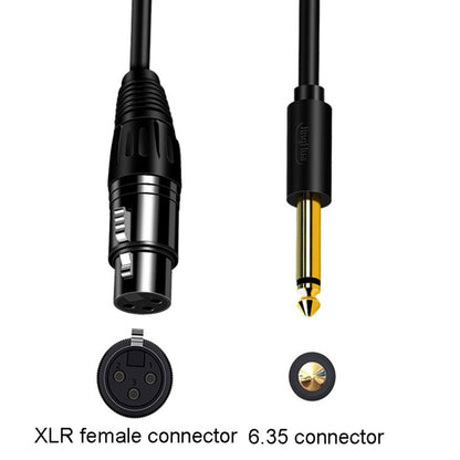 JINGHUA 6.5 Male To Female XLR Audio Cable 6.35 Three Core Balanced Microphone Mixer, Size: 10m(Black) - Microphone Audio Cable & Connector by JINGHUA | Online Shopping UK | buy2fix