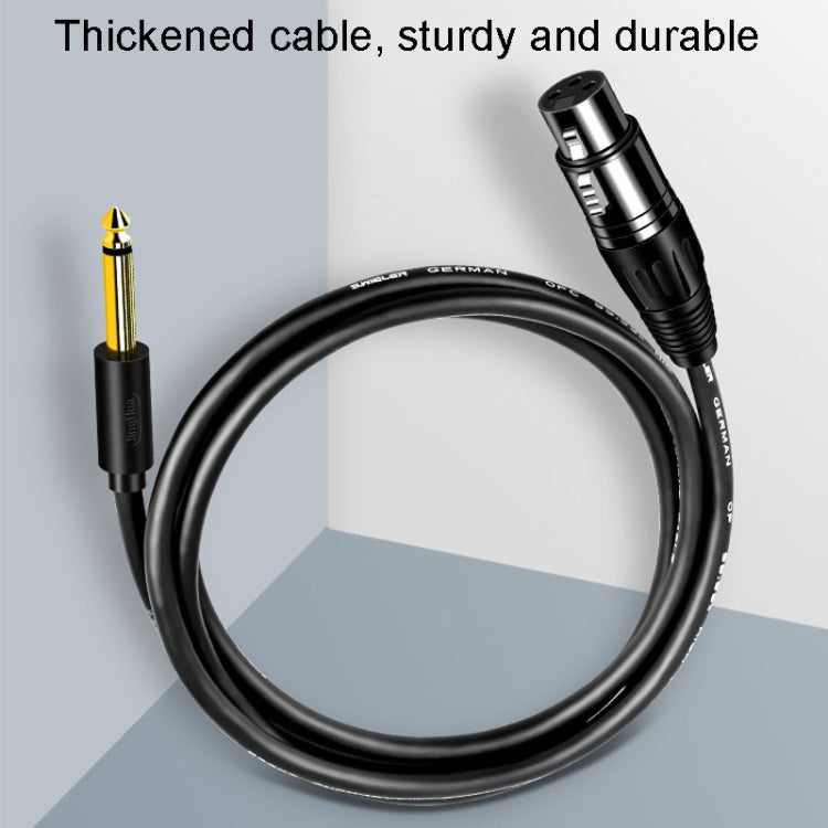 JINGHUA 6.5 Male To Female XLR Audio Cable 6.35 Three Core Balanced Microphone Mixer, Size: 10m(Black) - Microphone Audio Cable & Connector by JINGHUA | Online Shopping UK | buy2fix