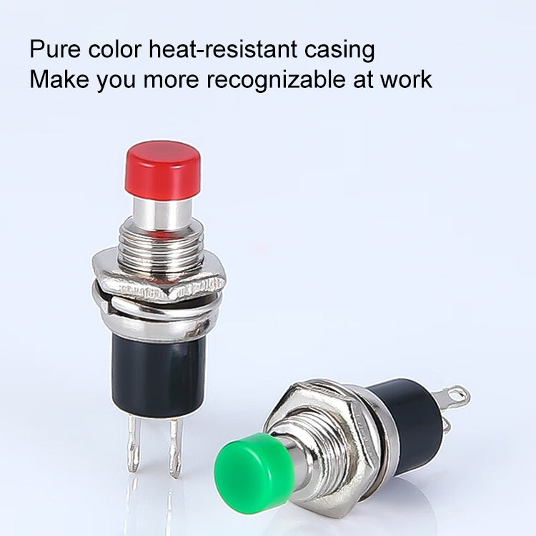 10 PCS 7mm Thread Multicolor 2 Pins Momentary Push Button Switch(Red) - Consumer Electronics by buy2fix | Online Shopping UK | buy2fix