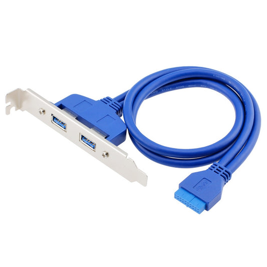 50CM USB3.0 Rear PCI Baffle Line Full Height Chassis DIY With Ear 20pin Transfer Cable(Blue) - USB 3.0 by buy2fix | Online Shopping UK | buy2fix