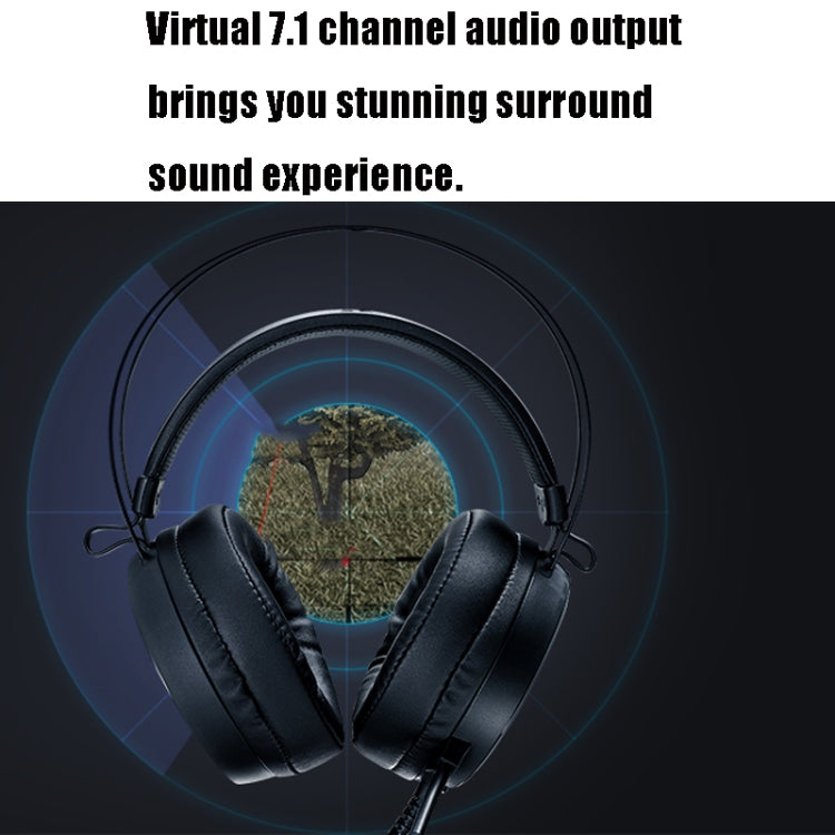 Rapoo VH500C Desktop Computer 7.1 Channel RGB Luminous Game Headset with Short Microphone, Cable Length: 2.2m(Black) - Multimedia Headset by Rapoo | Online Shopping UK | buy2fix