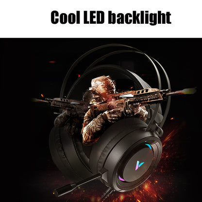 Rapoo VH500C Desktop Computer 7.1 Channel RGB Luminous Game Headset with Short Microphone, Cable Length: 2.2m(Black) - Multimedia Headset by Rapoo | Online Shopping UK | buy2fix