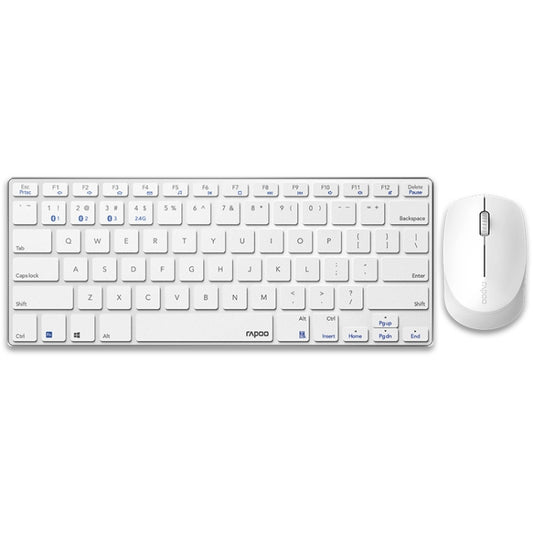 Rapoo 9000G 78 Keys Multi-modes Wireless Keyboard and Mouse Set(White) - Wireless Keyboard by Rapoo | Online Shopping UK | buy2fix