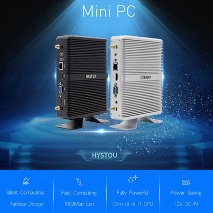 HYSTOU H2 Windows / Linux System Mini PC, Intel Core I3-7167U Dual Core Four Threads up to 2.80GHz, Support mSATA 3.0, 16GB RAM DDR4 + 256GB SSD 500GB HDD (Black) - Windows Mini PCs by HYSTOU | Online Shopping UK | buy2fix