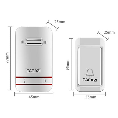 CACAZI V027G One Button Three Receivers Self-Powered Wireless Home Kinetic Electronic Doorbell, US Plug - Wireless Doorbell by CACAZI | Online Shopping UK | buy2fix