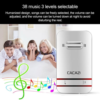 CACAZI V027G One Button Three Receivers Self-Powered Wireless Home Kinetic Electronic Doorbell, US Plug - Wireless Doorbell by CACAZI | Online Shopping UK | buy2fix