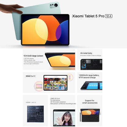 Xiaomi Pad 5 Pro, 12.4 inch, 8GB+256GB, Dual Back Cameras, MIUI 13 Qualcomm Snapdragon 870 Octa Core up to 3.2GHz, 10000mAh Battery (Black) - Other by Xiaomi | Online Shopping UK | buy2fix