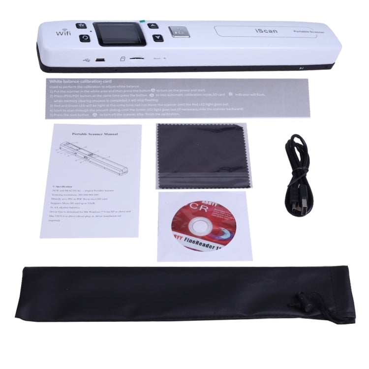 iScan02 WiFi Double Roller Mobile Document Portable Handheld Scanner with LED Display,  Support 1050DPI  / 600DPI  / 300DPI  / PDF / JPG / TF(White) - Consumer Electronics by buy2fix | Online Shopping UK | buy2fix