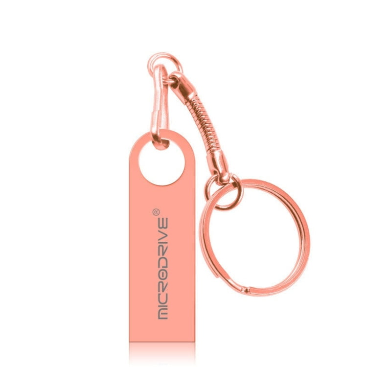 MicroDrive 128GB USB 2.0 Metal Waterproof High Speed U Disk(Pink) - USB Flash Drives by MicroDrive | Online Shopping UK | buy2fix