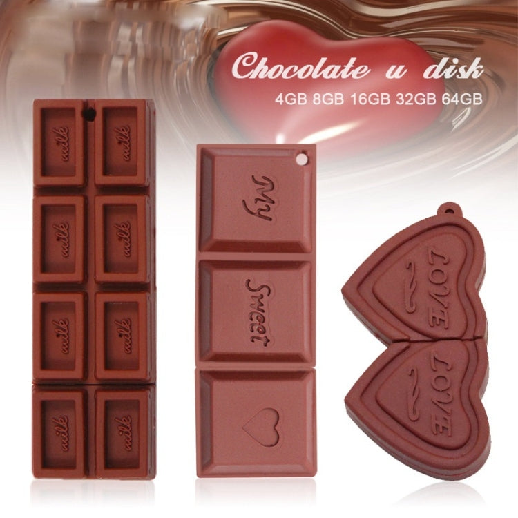 MicroDrive 8GB USB 2.0 Creative Heart Chocolate U Disk - USB Flash Drives by MicroDrive | Online Shopping UK | buy2fix